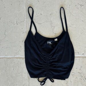 PacSun Black Ruched Crop Top